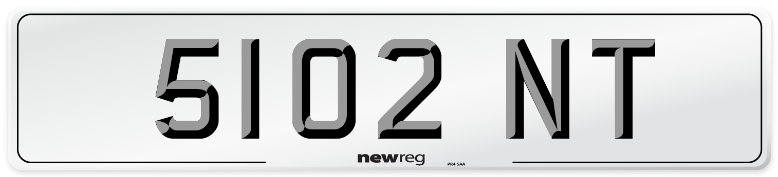 5102 NT Number Plate from New Reg